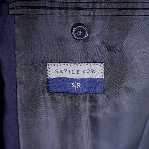 Savile Row‎ Wool Blue 2 Gold Button Blazer 44R - Picture 10 of 15